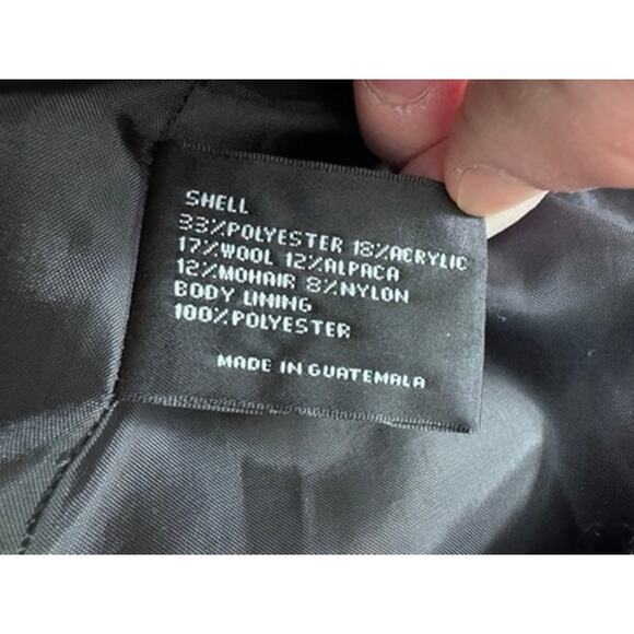 "L.L. COLLEZIONI ITALIA" Wool,Mohair,Alpaca, Black Trench Coat,Old Money,Classic - Picture 6 of 12